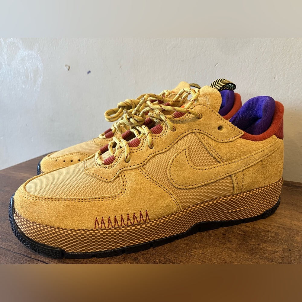 Nike Yellow and Purple Air Force One Rugged